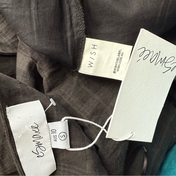 NWT Wish Australia Esmaee Black Midi Dress Sleeveless Sheer Shirt Kaftan Small - Picture 8 of 8